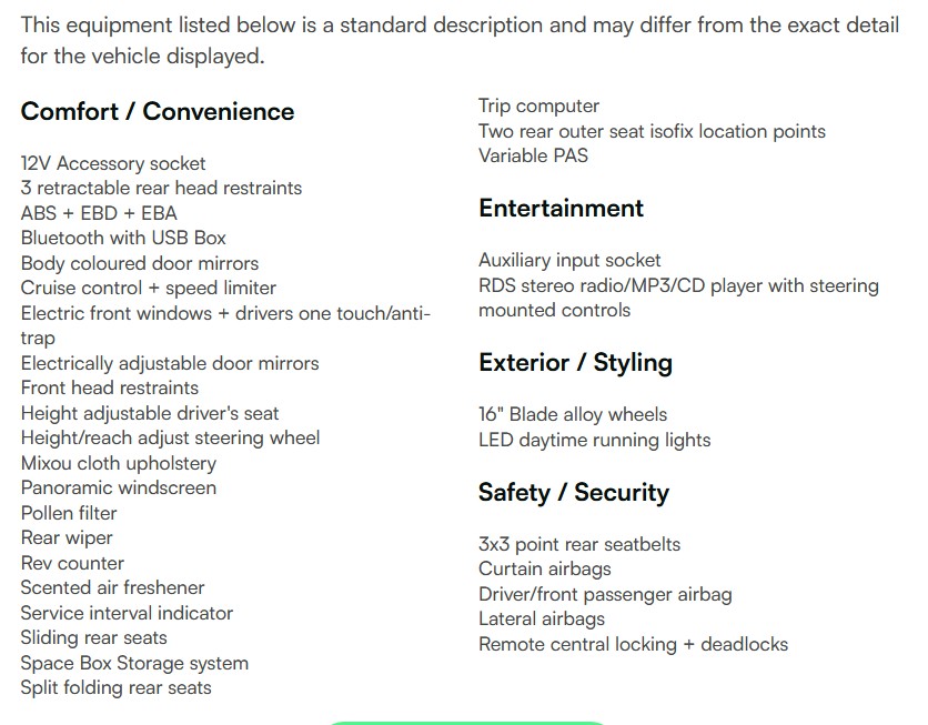 vehicle equipment