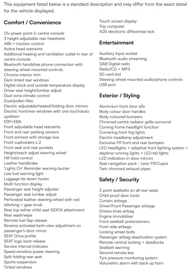 vehicle equipment