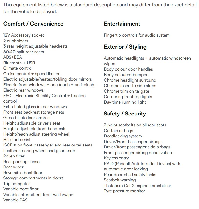 vehicle equipment