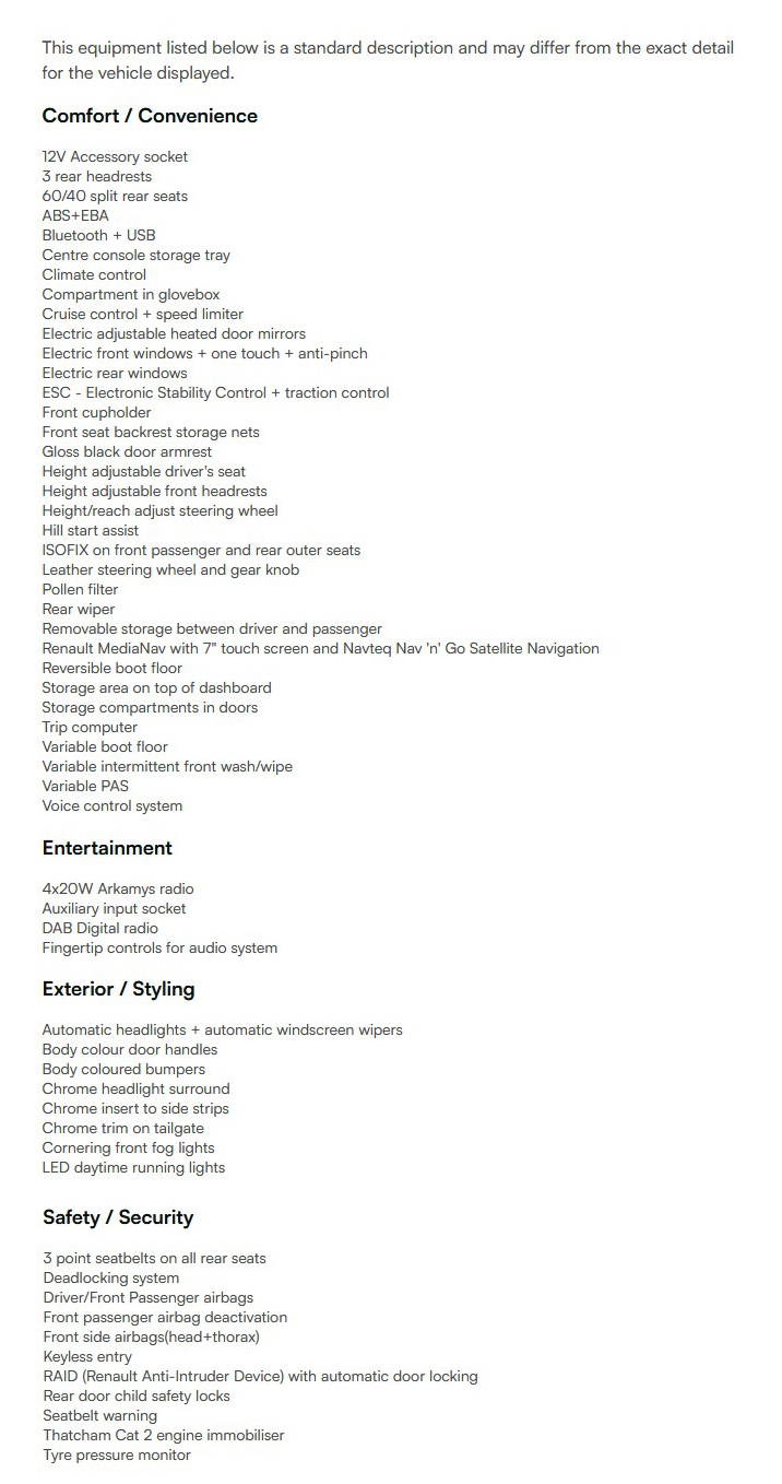 vehicle equipment