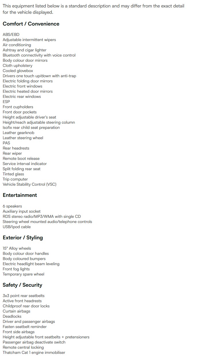 vehicle equipment