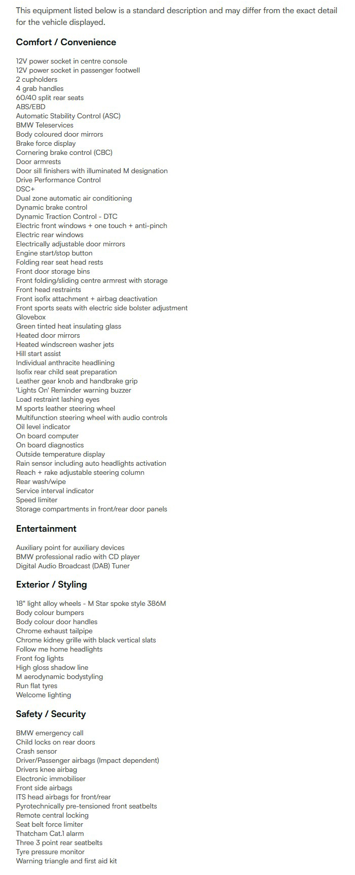 vehicle equipment