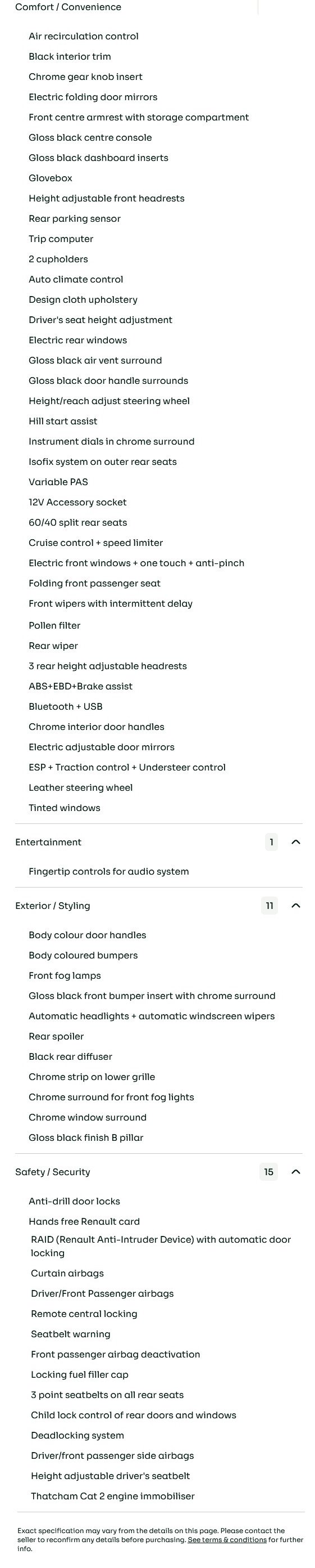 vehicle equipment