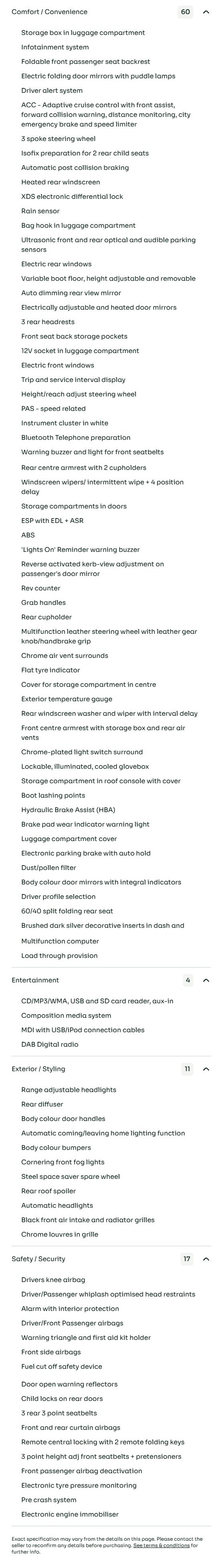 vehicle equipment