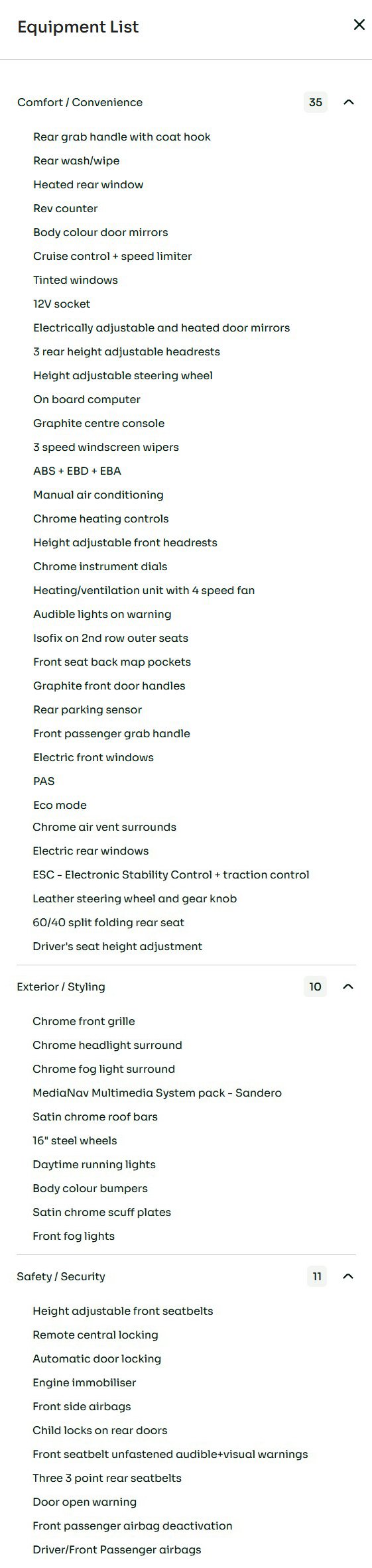 vehicle equipment